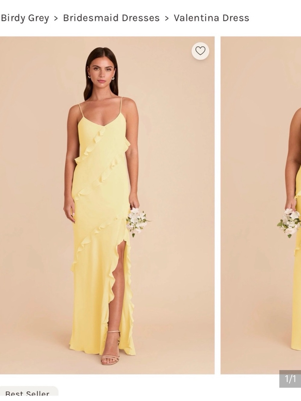 Birdy Grey Valentina Ruffle Maxi Dress in Yellow
